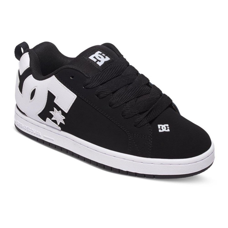 Zapatillas Skate DC Shoes Court Graffik Hombre Negras Blancas | YIEZ-38724