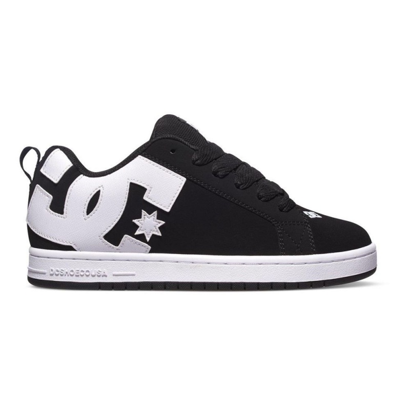 Zapatillas Skate DC Shoes Court Graffik Hombre Negras Blancas | YIEZ-38724