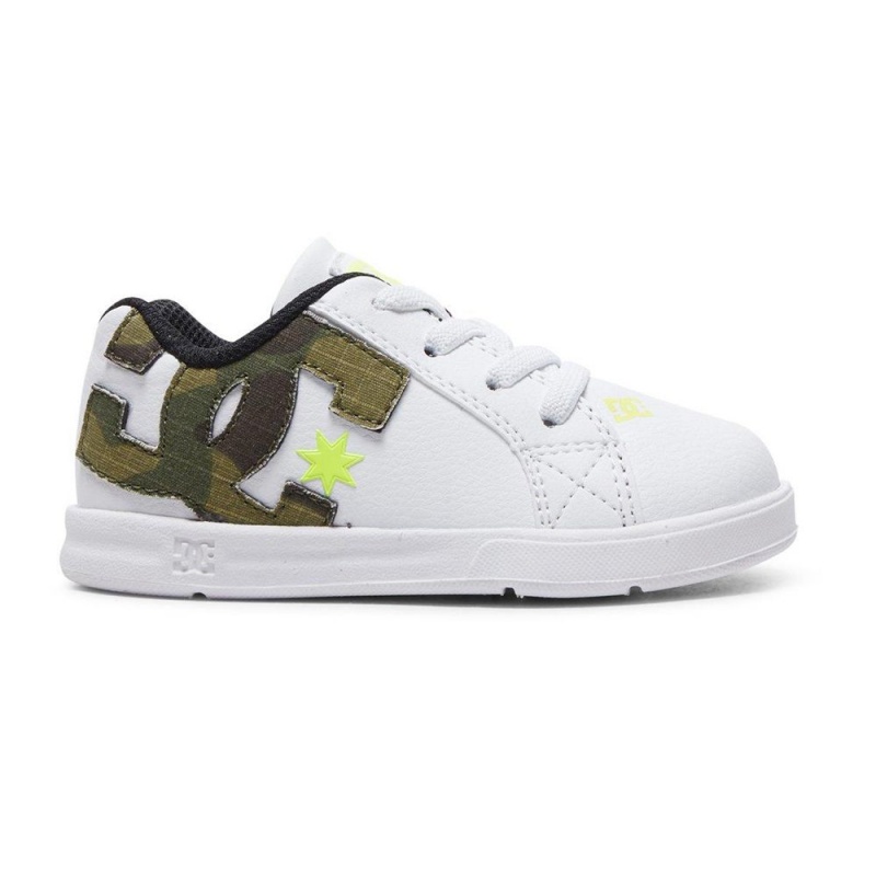 Zapatillas Skate DC Shoes Court Graffik Niños Blancas | JZFM-07562