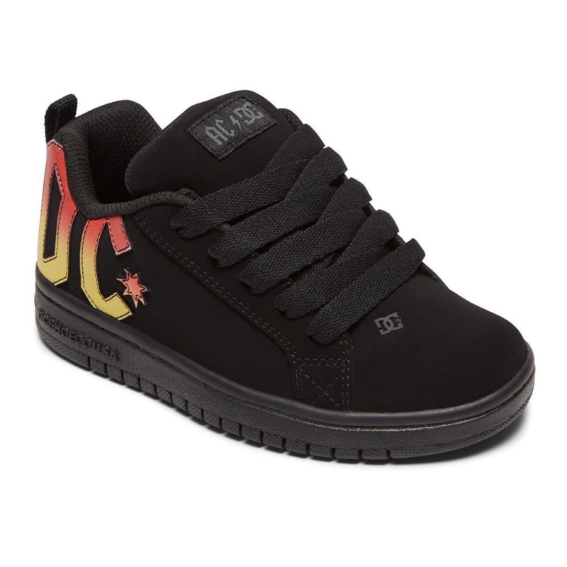 Zapatillas Skate DC Shoes Court Graffik Niños Negras | OWBU-94376