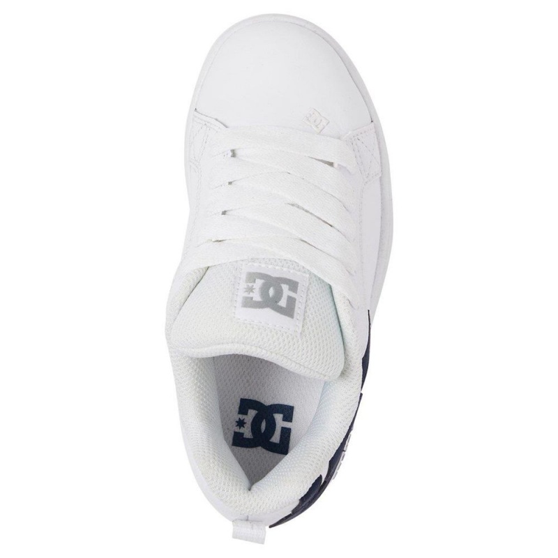 Zapatillas Skate DC Shoes Court Graffik Niños Blancas Azules | YNTL-48076