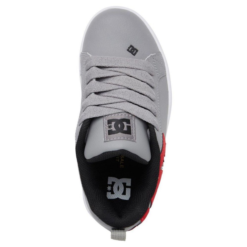 Zapatillas Skate DC Shoes Court Graffik Niños Gris Rojas | QFJU-84096