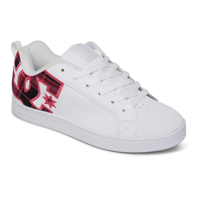 Zapatillas Skate DC Shoes Court Graffik Mujer Blancas Rosas | FVNG-72631