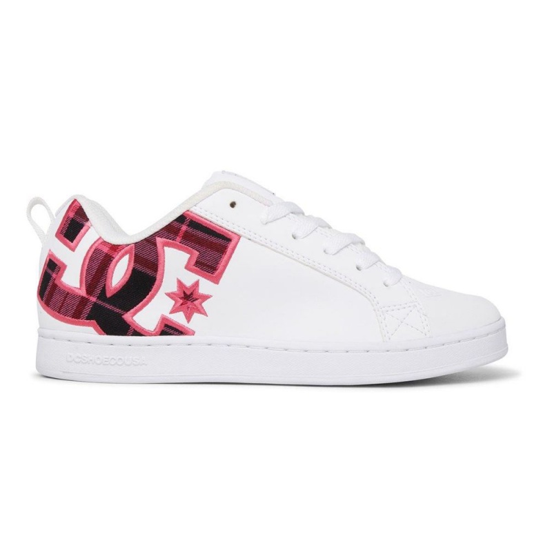 Zapatillas Skate DC Shoes Court Graffik Mujer Blancas Rosas | FVNG-72631