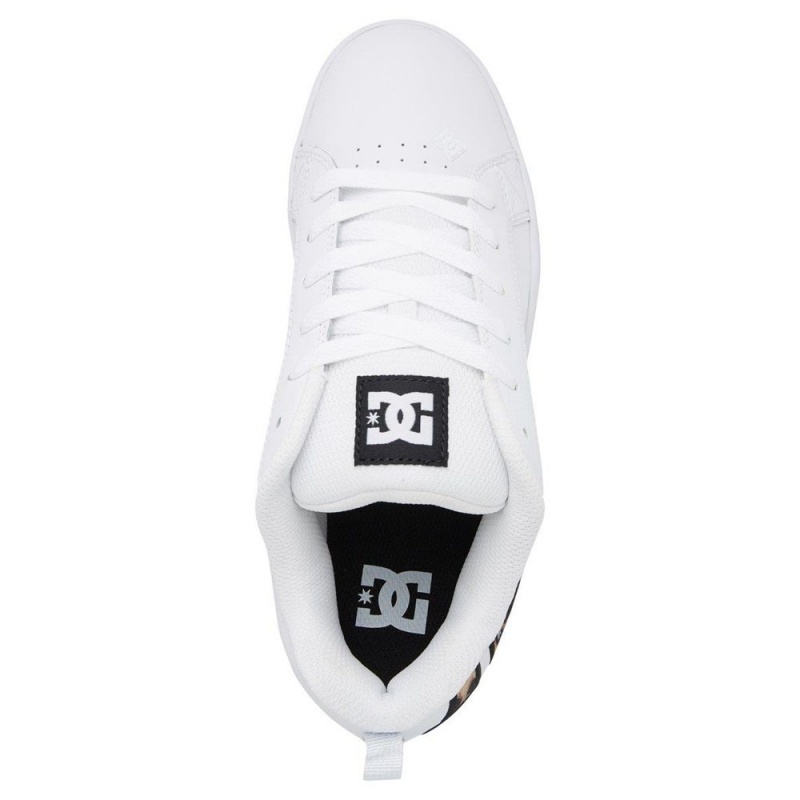 Zapatillas Skate DC Shoes Court Graffik Mujer Blancas Leopardo | RULY-72419