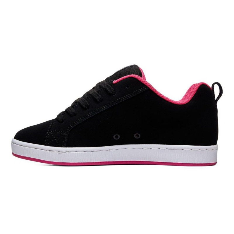 Zapatillas Skate DC Shoes Court Graffik Mujer Negras Rosas | GRXE-13865