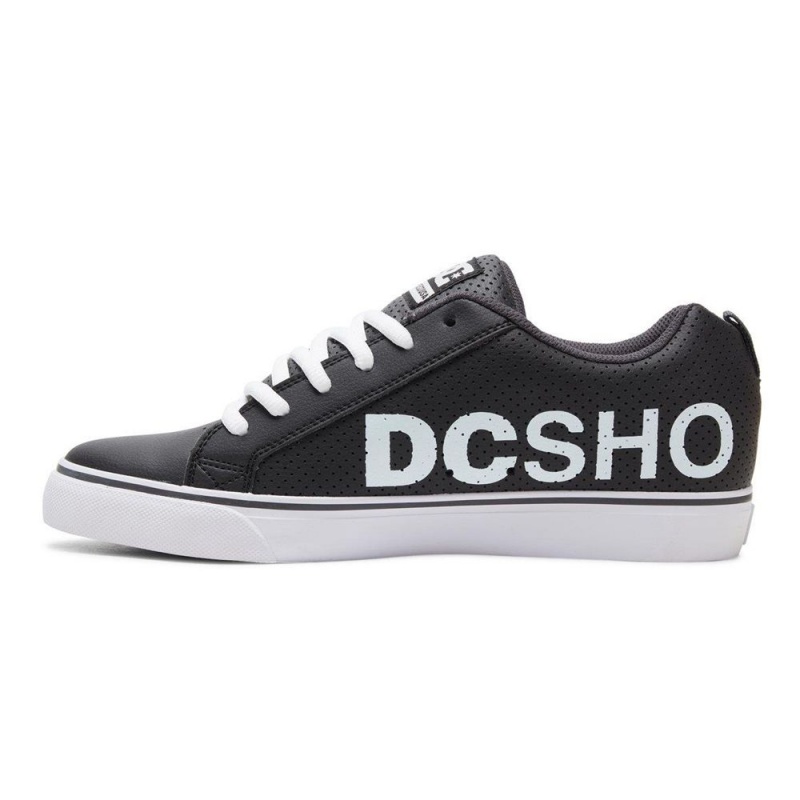 Zapatillas Skate DC Shoes Court Vulc Hombre Negras Blancas | LTZK-89457