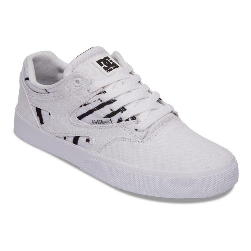 Zapatillas Skate DC Shoes Kalis Vulc Hombre Blancas Negras | SMFU-71523