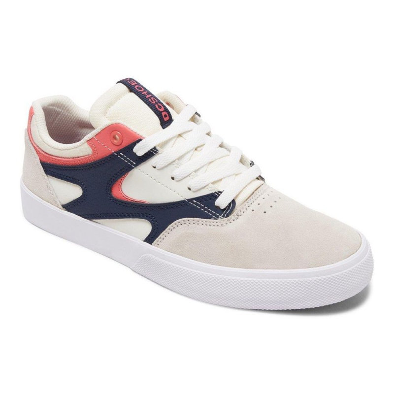 Zapatillas Skate DC Shoes Kalis Vulc Hombre Blancas Azul Marino | CPDY-13852