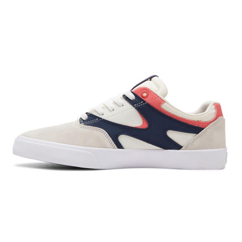 Zapatillas Skate DC Shoes Kalis Vulc Hombre Blancas Azul Marino | CPDY-13852