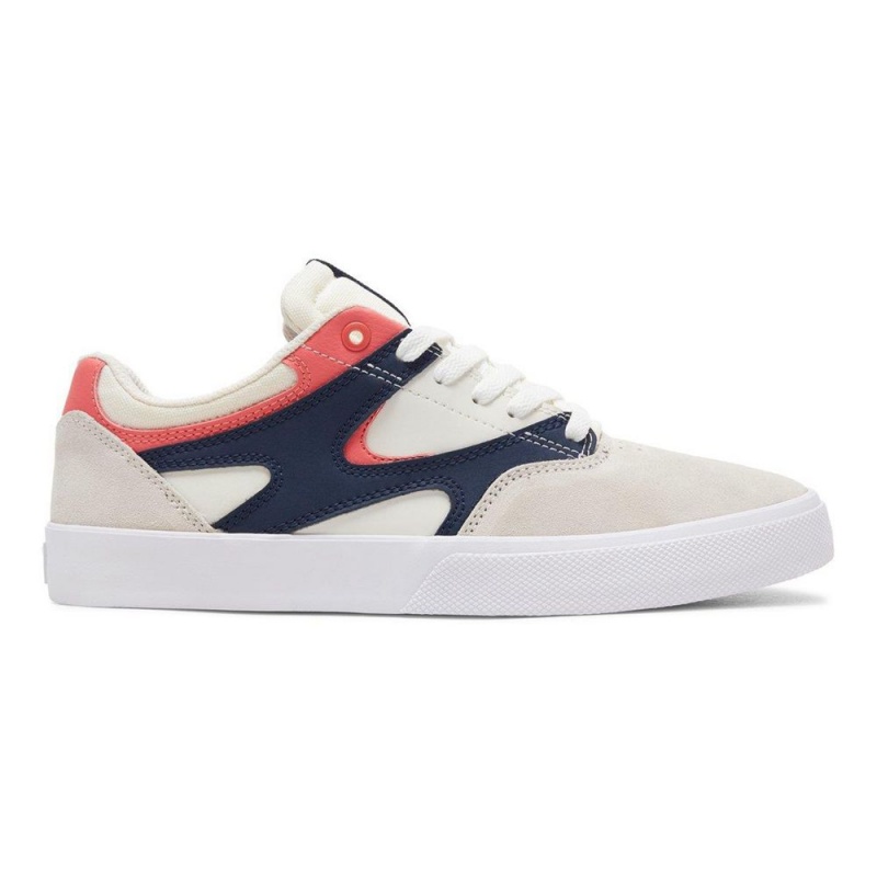 Zapatillas Skate DC Shoes Kalis Vulc Hombre Blancas Azul Marino | CPDY-13852