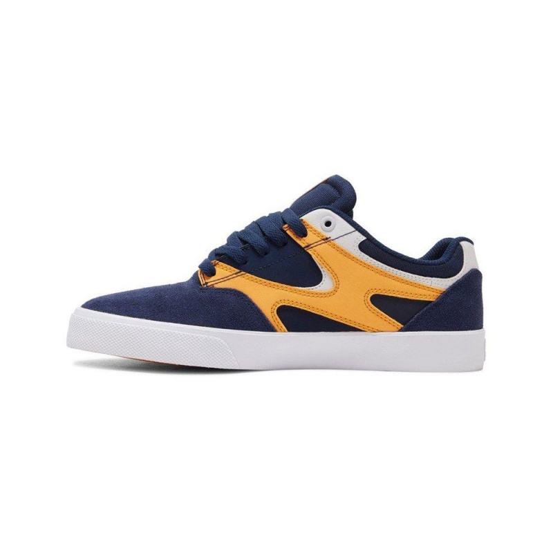 Zapatillas Skate DC Shoes Kalis Vulc Hombre Azul Marino Naranjas | SZMJ-50892