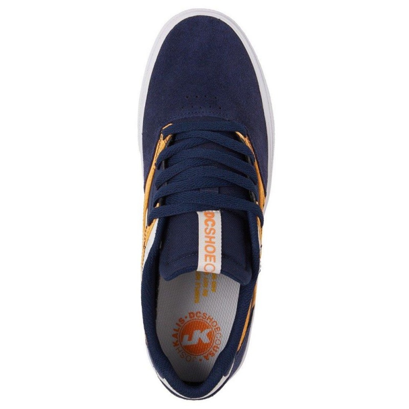 Zapatillas Skate DC Shoes Kalis Vulc Hombre Azul Marino Naranjas | SZMJ-50892