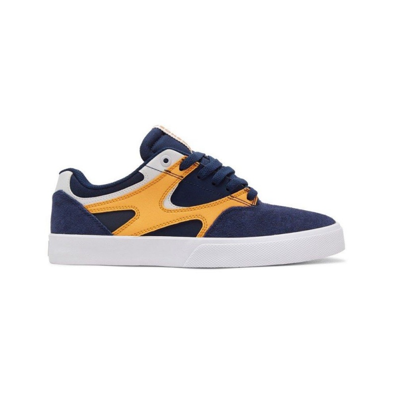 Zapatillas Skate DC Shoes Kalis Vulc Hombre Azul Marino Naranjas | SZMJ-50892