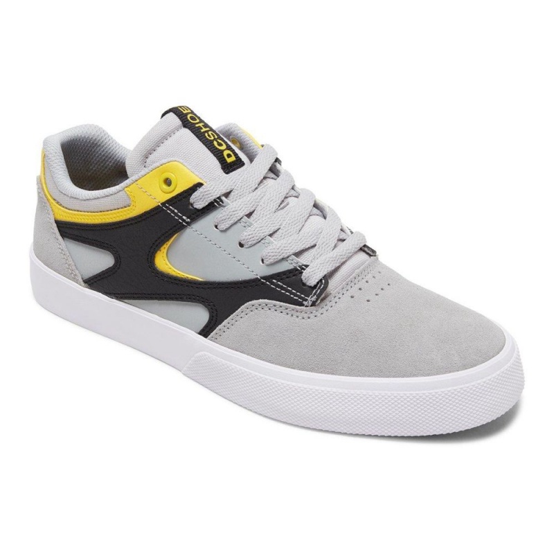 Zapatillas Skate DC Shoes Kalis Vulc Hombre Gris Amarillo | IELG-26754