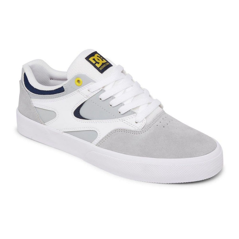 Zapatillas Skate DC Shoes Kalis Vulc Hombre Gris Blancas | TLZJ-29348