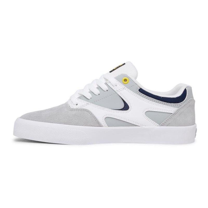 Zapatillas Skate DC Shoes Kalis Vulc Hombre Gris Blancas | TLZJ-29348