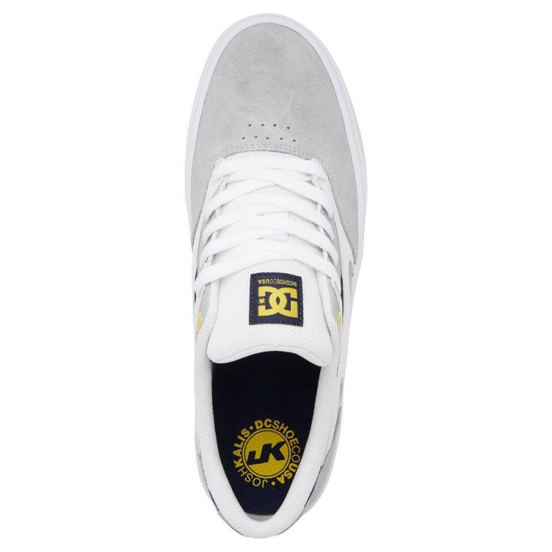 Zapatillas Skate DC Shoes Kalis Vulc Hombre Gris Blancas | TLZJ-29348