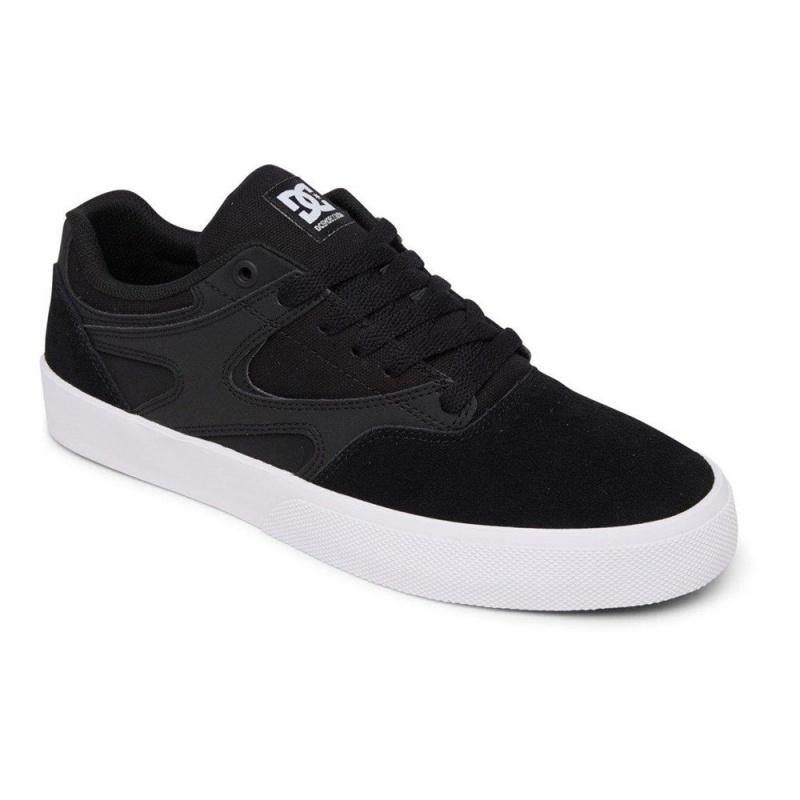 Zapatillas Skate DC Shoes Kalis Vulc Hombre Negras Blancas | HVIM-92068