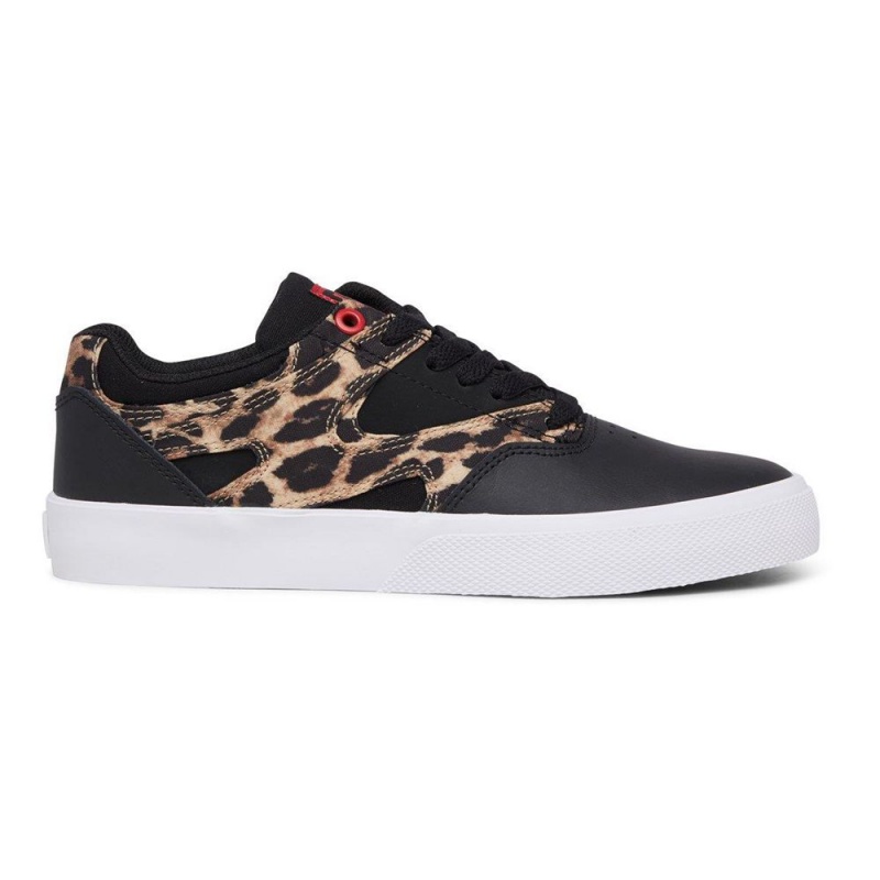 Zapatillas Skate DC Shoes Kalis Vulc Mujer Negras Leopardo | WTUS-17964