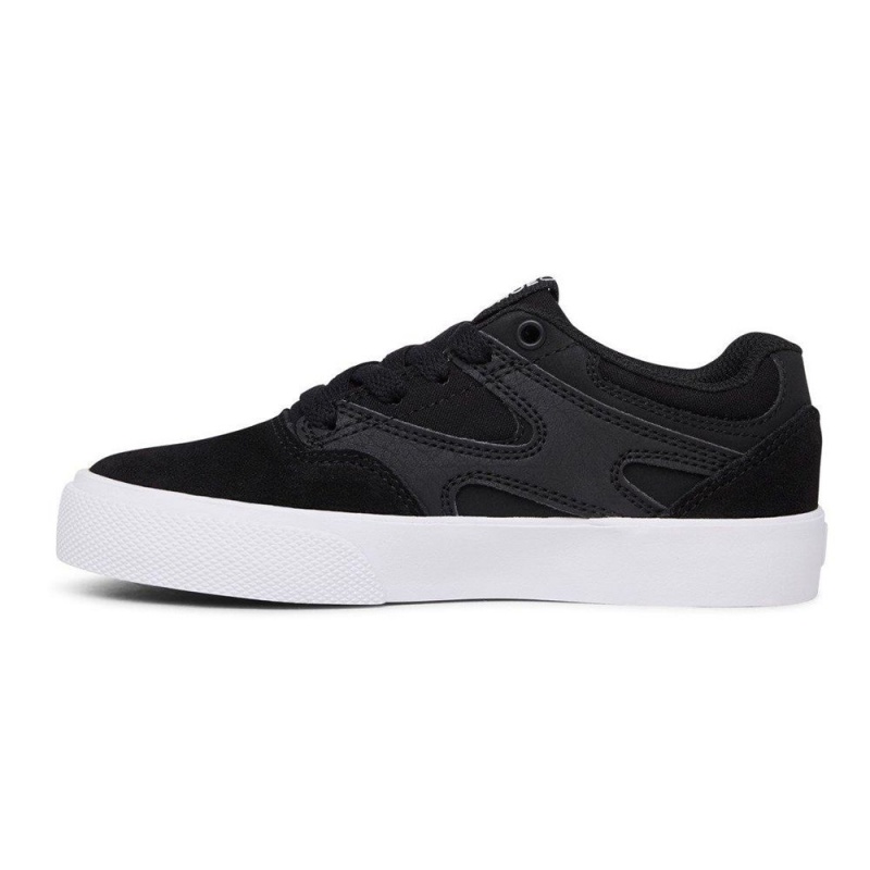 Zapatillas Skate DC Shoes Kalis Vulc Niños Negras Blancas | OXRB-09836