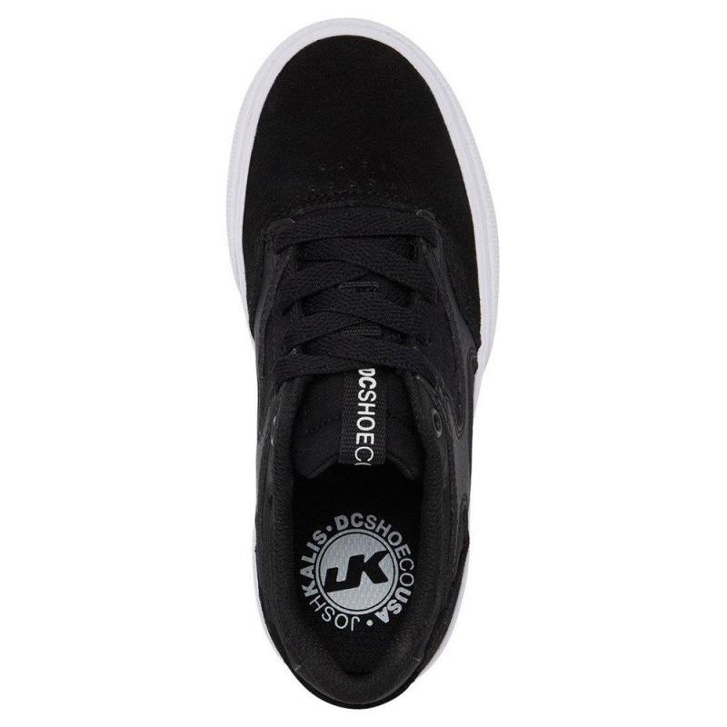 Zapatillas Skate DC Shoes Kalis Vulc Niños Negras Blancas | OXRB-09836