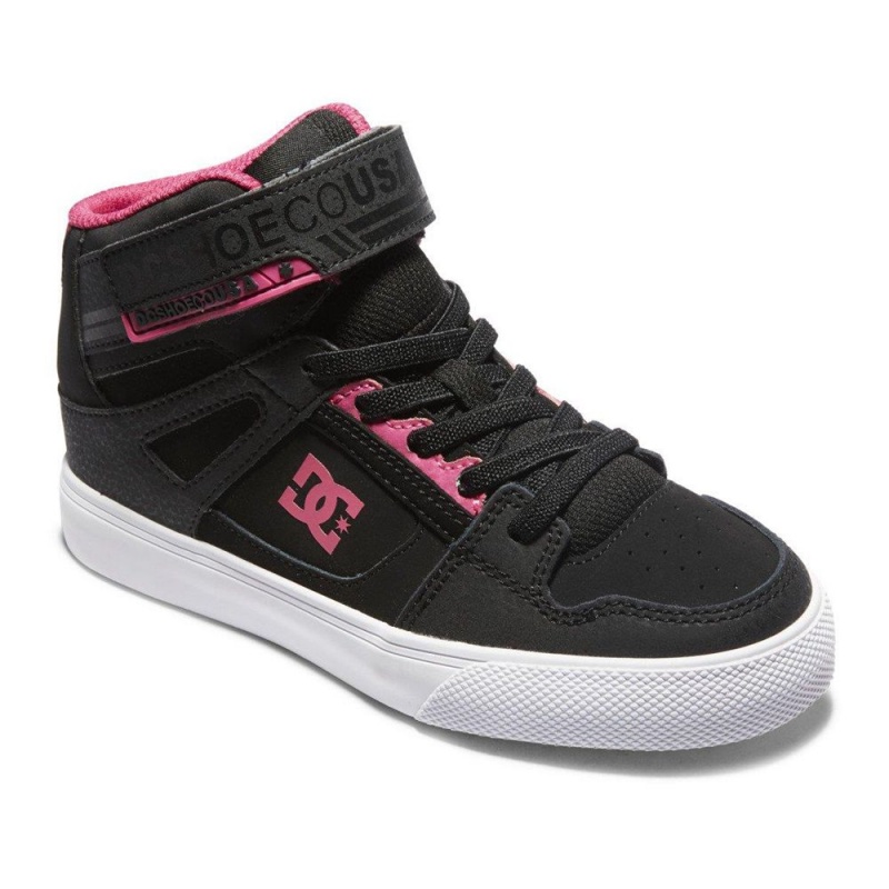 Zapatillas Skate DC Shoes Pure Niños Negras Rosas | DAPV-65487