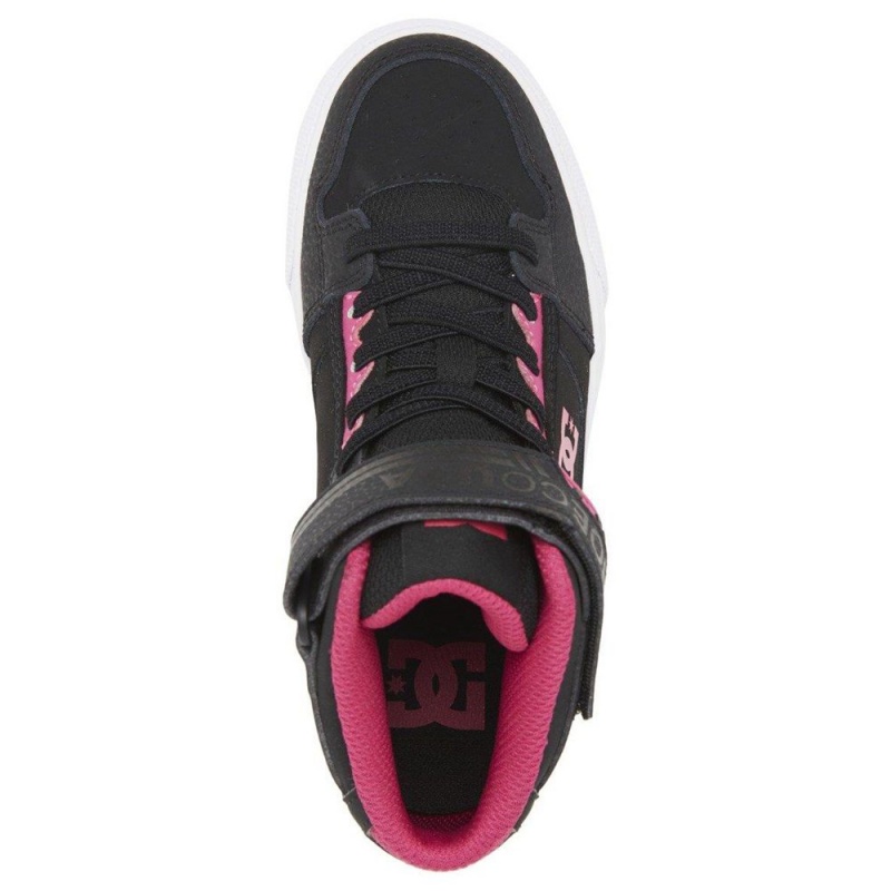 Zapatillas Skate DC Shoes Pure Niños Negras Rosas | DAPV-65487