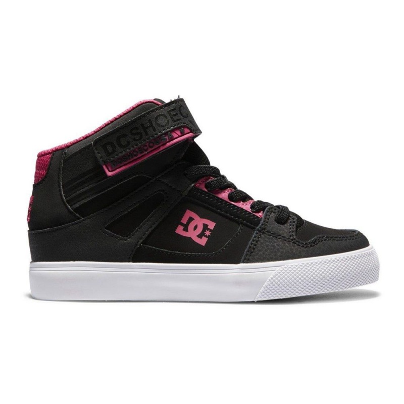 Zapatillas Skate DC Shoes Pure Niños Negras Rosas | DAPV-65487