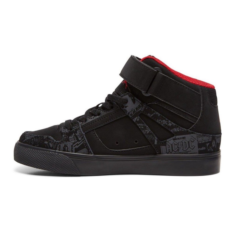 Zapatillas Skate DC Shoes Pure Niños Negras Rojas | IYVD-08614