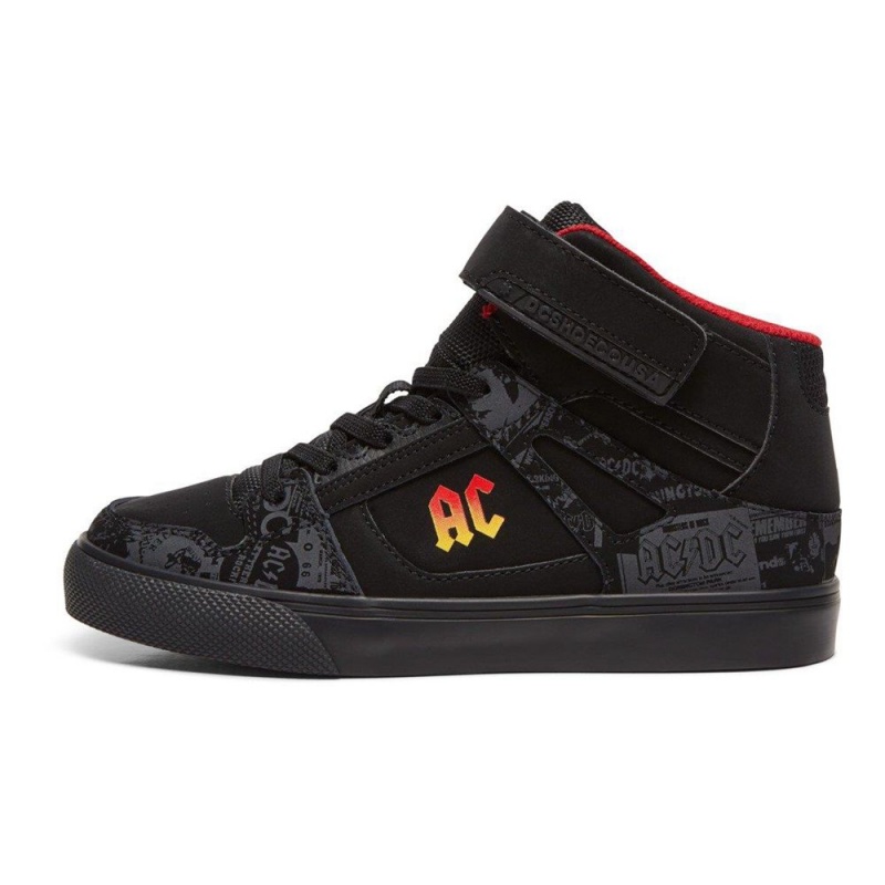 Zapatillas Skate DC Shoes Pure Niños Negras Rojas | IYVD-08614