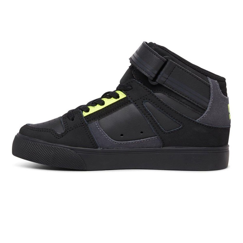 Zapatillas Skate DC Shoes Pure Niños Negras Amarillo | FYWT-35724