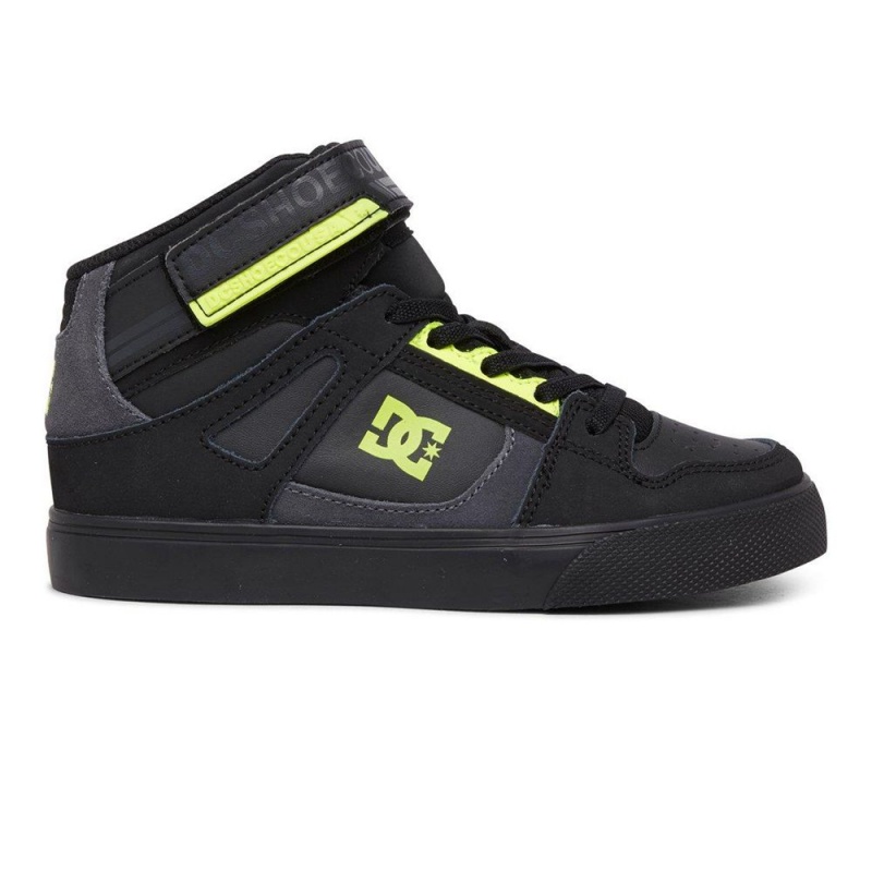 Zapatillas Skate DC Shoes Pure Niños Negras Amarillo | FYWT-35724