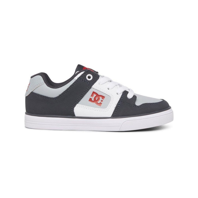 Zapatillas Skate DC Shoes Pure Niños Negras Gris | MYAI-48135