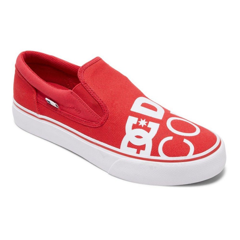 Zapatillas Skate DC Shoes Trase Hombre Rojas Blancas | BVCT-23694