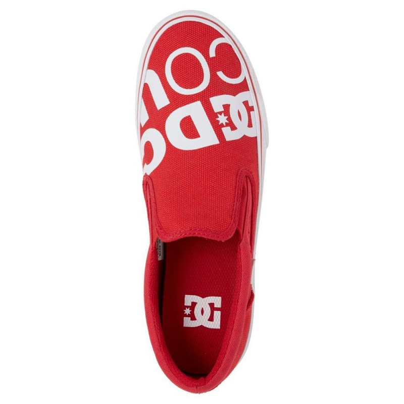 Zapatillas Skate DC Shoes Trase Hombre Rojas Blancas | BVCT-23694