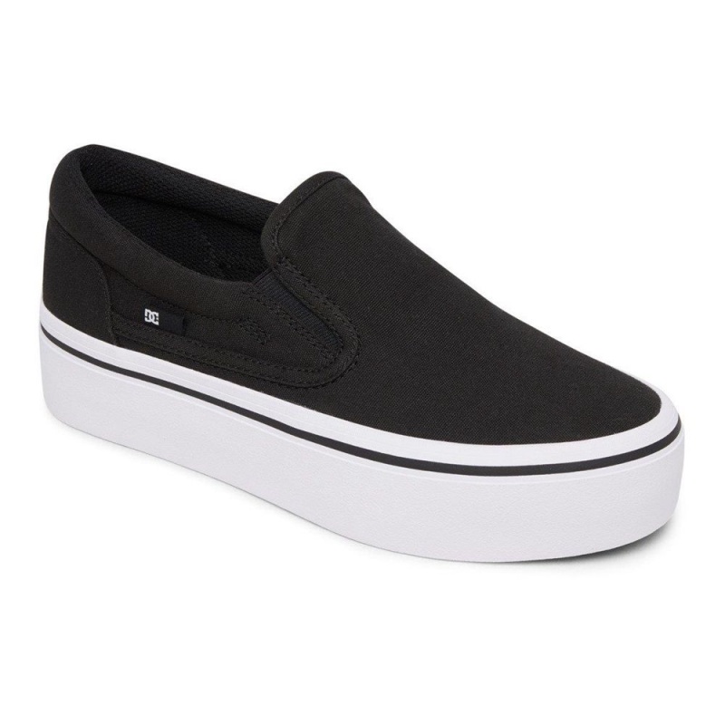 Zapatillas Skate DC Shoes Trase Mujer Negras Blancas | TZNL-25381