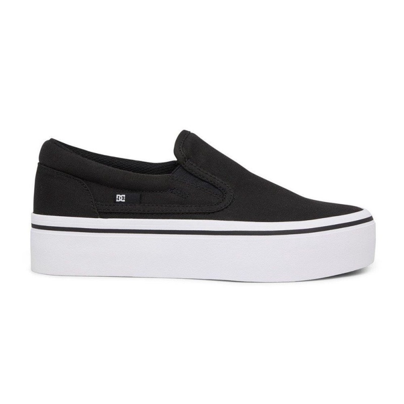 Zapatillas Skate DC Shoes Trase Mujer Negras Blancas | JDOC-98063