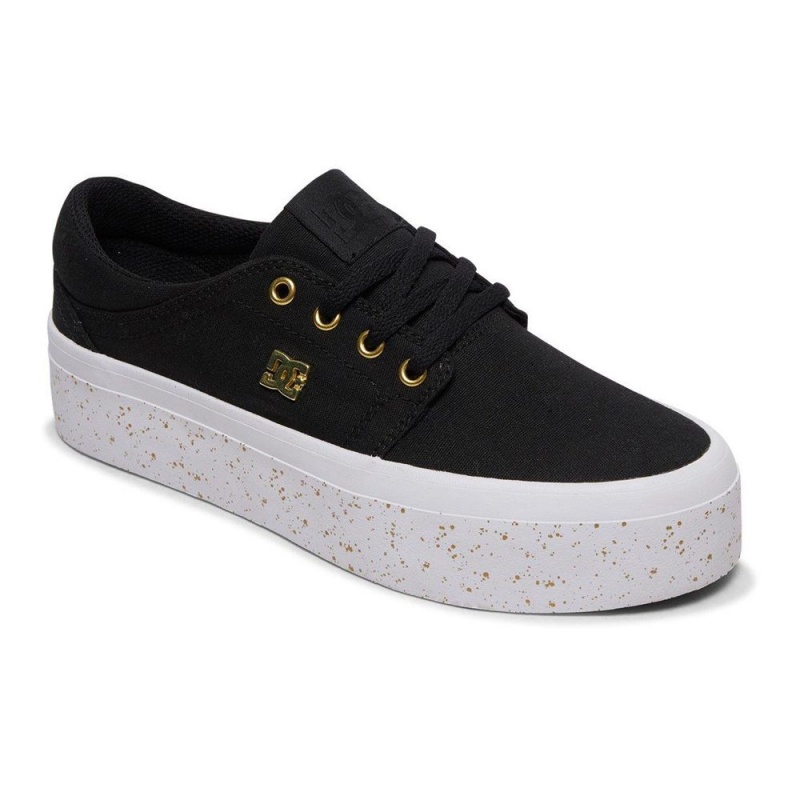 Zapatillas Skate DC Shoes Trase Mujer Negras Doradas | OXTN-57093