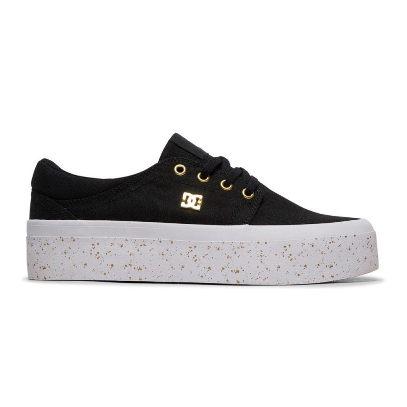 Zapatillas Skate DC Shoes Trase Mujer Negras Doradas | OXTN-57093