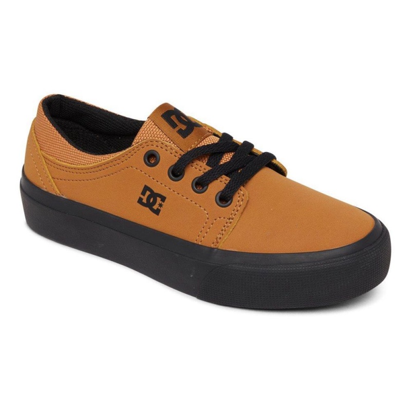 Zapatillas Skate DC Shoes Trase Niños Marrones Negras | YJWT-64193