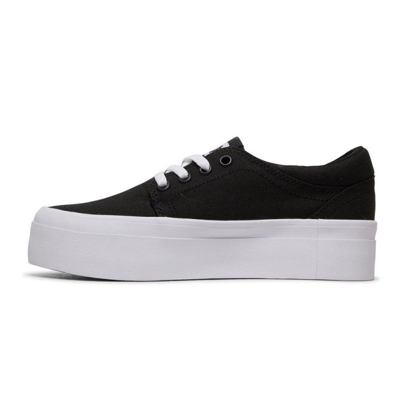 Zapatillas Skate DC Shoes Trase Niños Negras Blancas | WAYV-13890