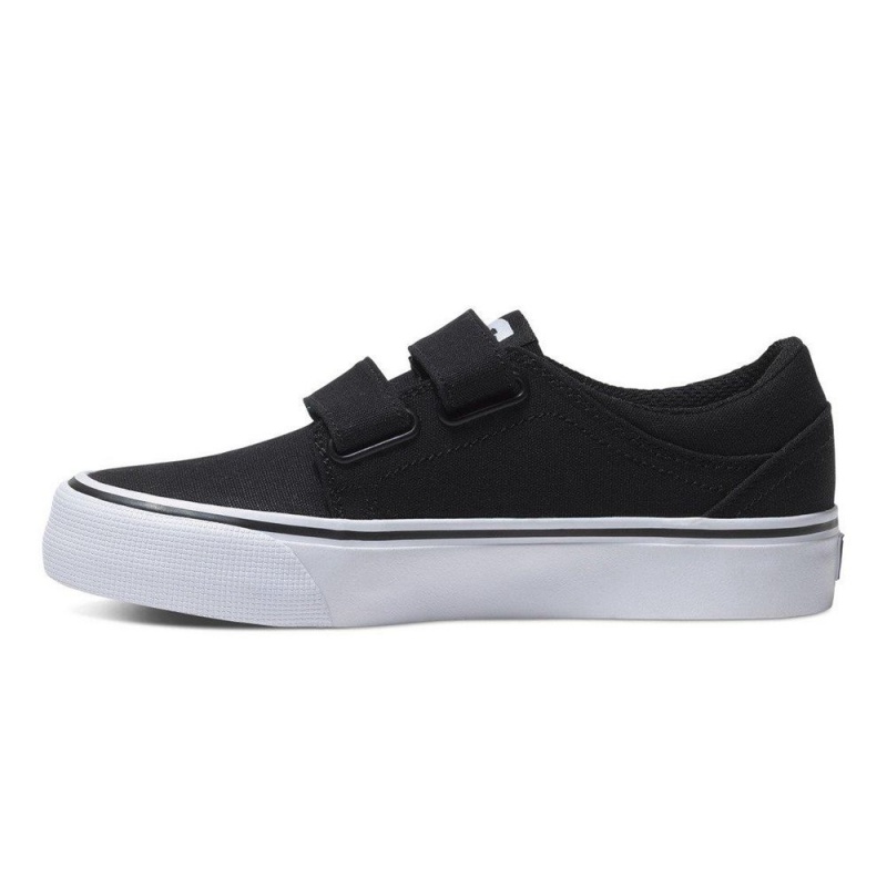 Zapatillas Skate DC Shoes Trase Niños Negras Blancas | GTUV-81250