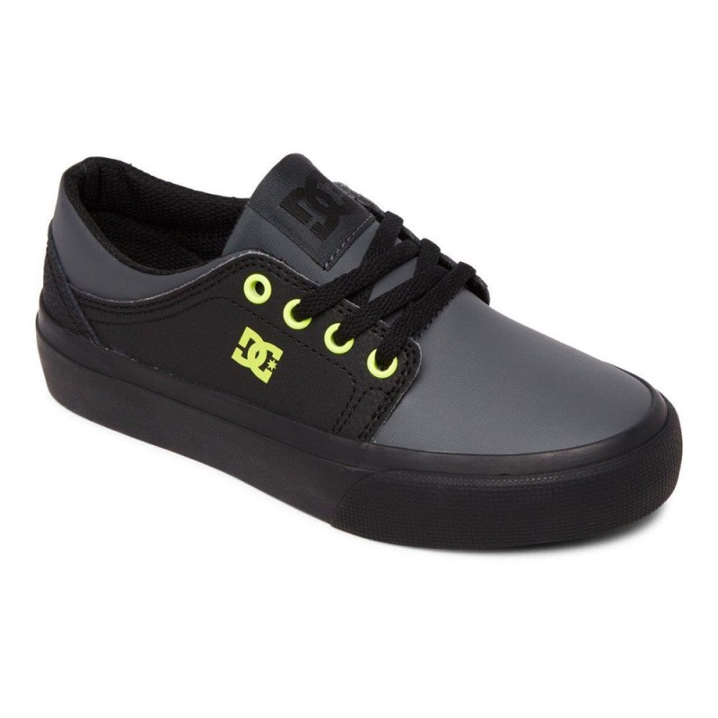 Zapatillas Skate DC Shoes Trase Niños Negras Gris | NVYD-68125