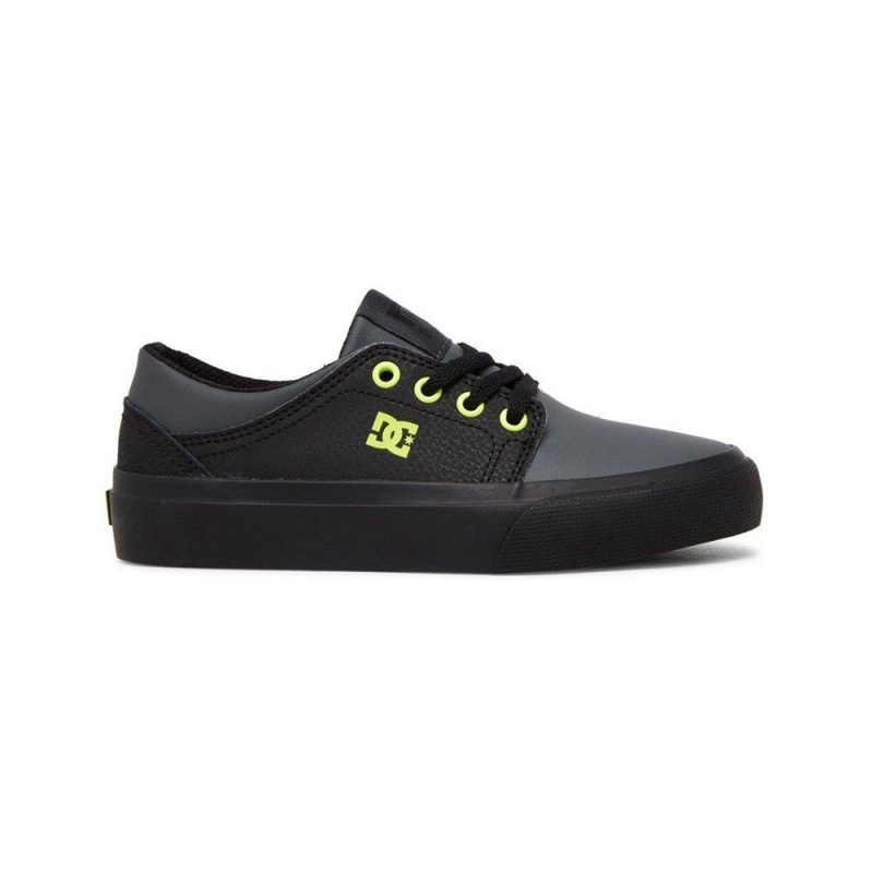 Zapatillas Skate DC Shoes Trase Niños Negras Gris | NVYD-68125