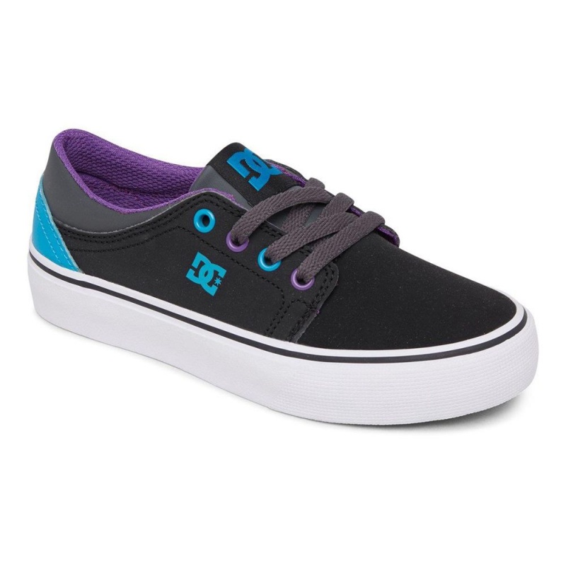 Zapatillas Skate DC Shoes Trase Niños Negras Azules | ORXK-81672