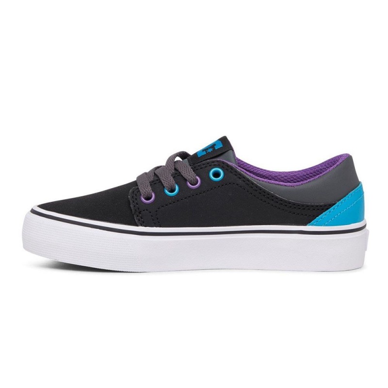 Zapatillas Skate DC Shoes Trase Niños Negras Azules | ORXK-81672