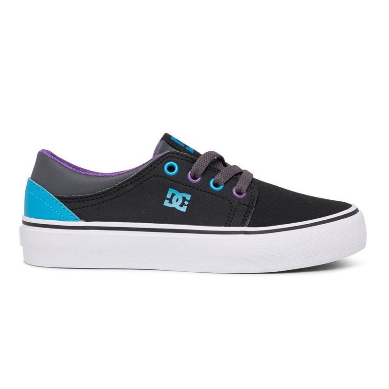 Zapatillas Skate DC Shoes Trase Niños Negras Azules | ORXK-81672