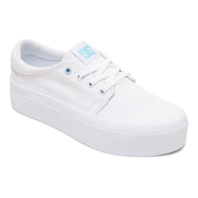 Zapatillas Skate DC Shoes Trase TX Mujer Blancas Azules | WKEN-40186