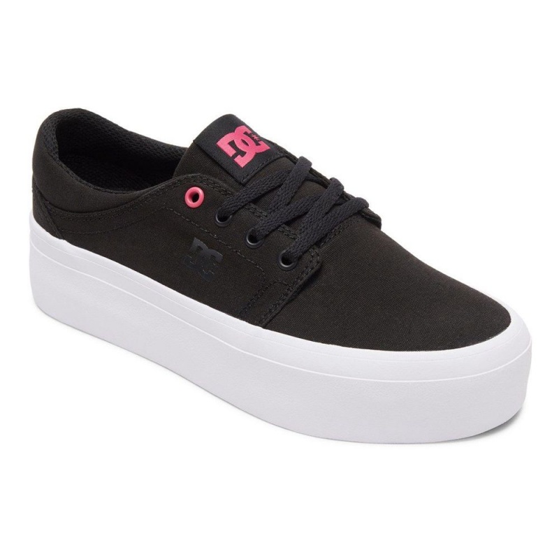 Zapatillas Skate DC Shoes Trase TX Mujer Negras Rosas | SIYN-46815